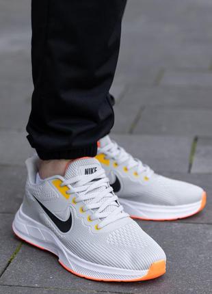 Кросівки чоловічі світло-сірі nike zoom стильні літні кроси для бігу, якісне взуття для спорту2 фото