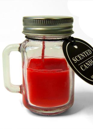 Свічка арома в банці з ручкою полуниця