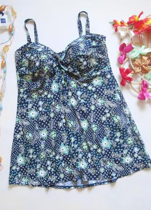 Шикарный слитный купальник платье батал в цветочный принт fashion 💝🌴💝