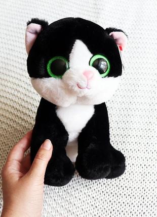 Нова дитяча м'яка іграшка, чорно-біла кицька, кіт, киця