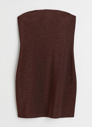 Платье бандо для женщины h&m divided 1065283-004 s коричневый
