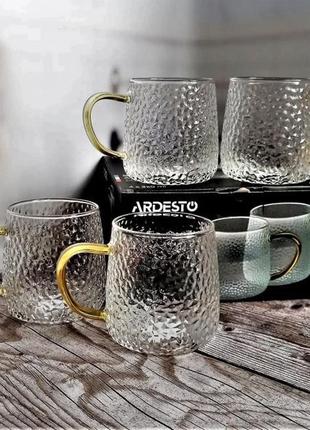 Набор чашек боросиликатное стекло 4 шт. 350 мл ardesto dew ar2635c