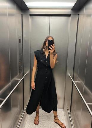 Сукня сорочка чорна з паском zara new