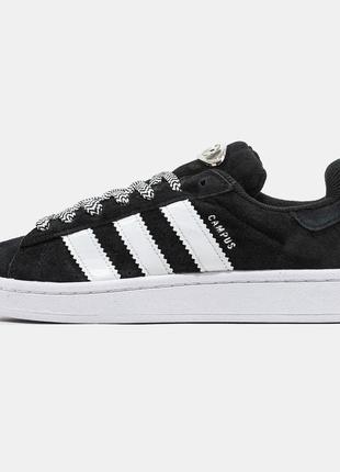 Женские кроссовки adidas campus 00s black white 2.0 / smb
