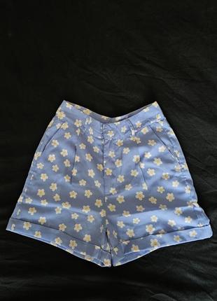 Шорты sinsay голубые с цветочками
