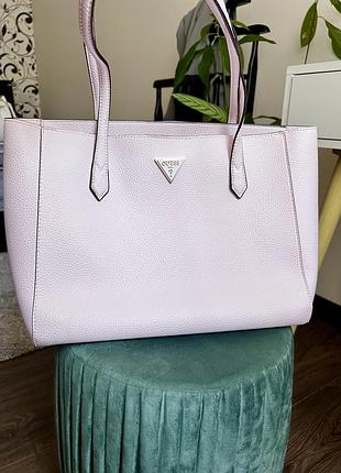 Сумка tote guess пудрового цвета