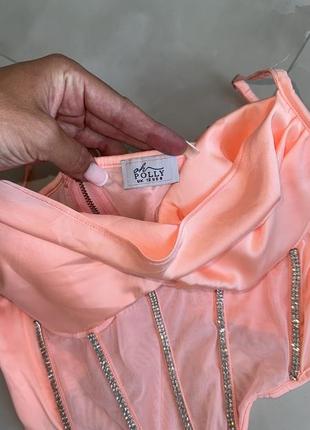 Брендовий топ топік oh polly зі стразами корсет