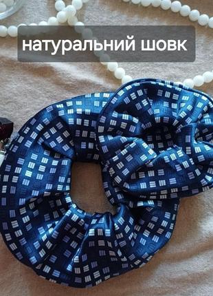 Трендовая шелковая объемная резинка скранчевые для волос из натурального шелка