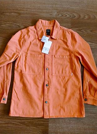 Zara новый лимитированный коттоновый пиджак рубашка унисекс