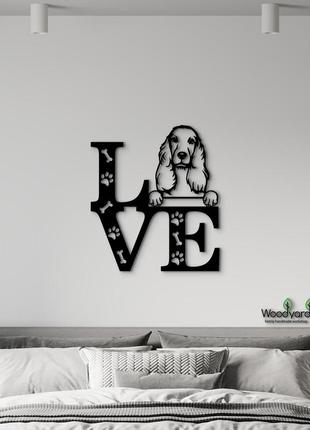 Панно love&paws английский кокер-спаниель 20x23 см - картины и лофт декор из дерева на стену.
