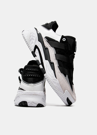 Кроссовки adidas niteball black white черные женские / мужские3 фото