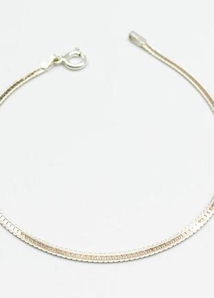 Серебряный браслет, размер 18 см x 0,25 см, вес: 1.6 г