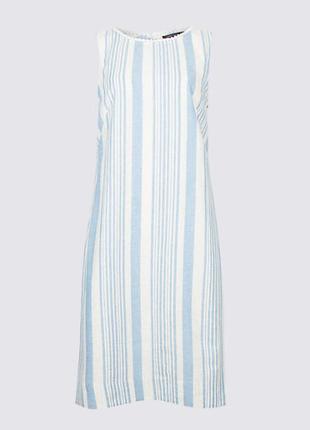 Коллекция m&s платье-туника в полоску из смесового льна curve код продукта: t528610e