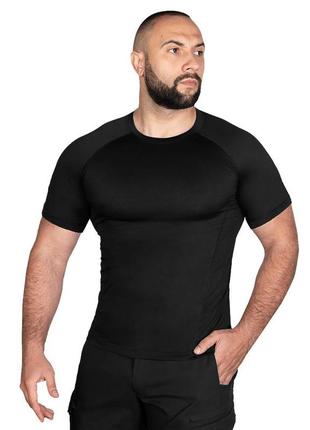 Футболка camotec thorax 2.0 highcool black, термоактивна футболка, чоловіча чорна футболка тактична