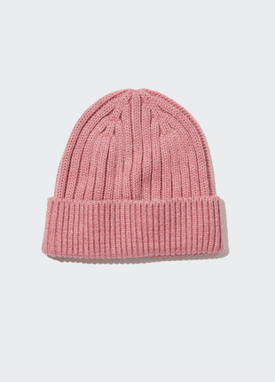 Шапка uniqlo біні heattech в рубчик