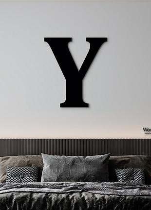 Панно буква y 15x13 см - картины и лофт декор из дерева на стену.