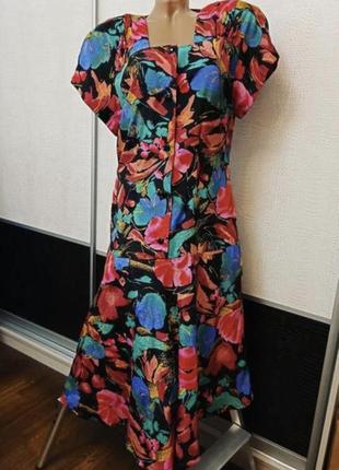 Длинное летнее платье в цветы