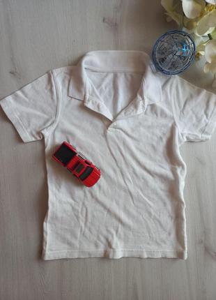 Белая футболка поло для мальчика