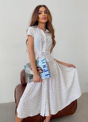 Стильные летние платья с поясом софт ткань различные цвета