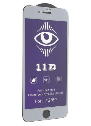 Защитное стекло 11d mirror anti blue для apple iphone 8/ iphone 7 white (7120)