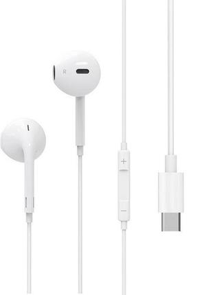 Дротові навушники вкладки з мікрофоном proda rx-l02 type-c 1.2 m white