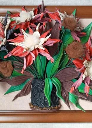 Картина из натуральной кожи.