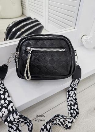 Женская стильная и качественная сумка из эко кожи черная1 фото