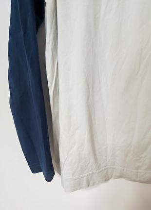 Лонгслів футболка довгий рукав толстовка реглан кофта біла сині рукава пряма широка cedarwood state man, розмір l6 фото