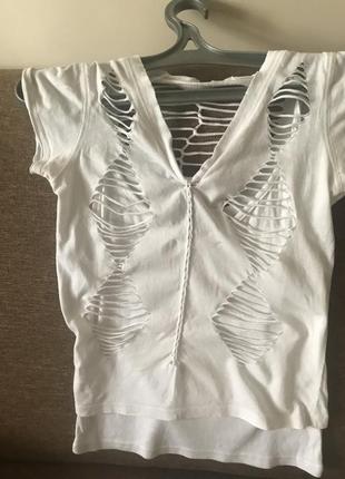 Женская белая оригинальная майка «хиппи»