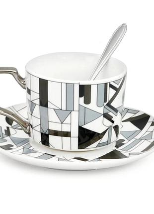 Чашка с блюдцем и ложкой picasso stenson yg00936 220мл