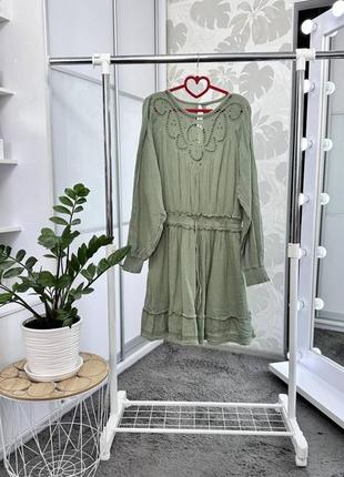 Очень красивое платье из муслина, 100% коттон, р. 16