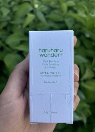 Спф spf haruharu wonder black bamboo daily soothing sun shield крем-стік для обличчя