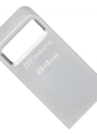 Флеш пам'ять kingston datatraveler micro 64гб/usb 3.2 gen1/200 мб/с metal