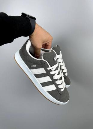 Adidas campus grey white1 фото