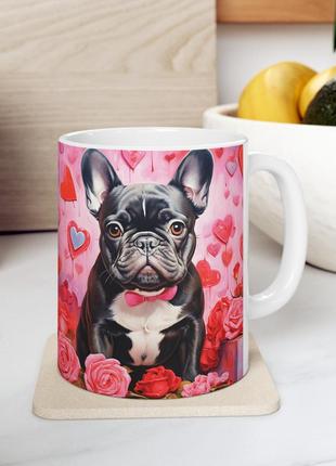 Керамическая чашка с дизайном "французский бульдог"