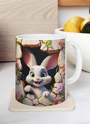 Керамическая чашка с дизайном "кролик"
