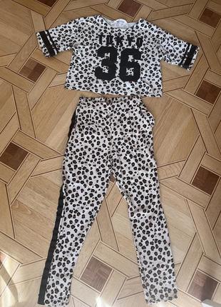 H&m костюм лео tokyo 36 для дівчинки штани футболка 12-14 років, 164 см комплект