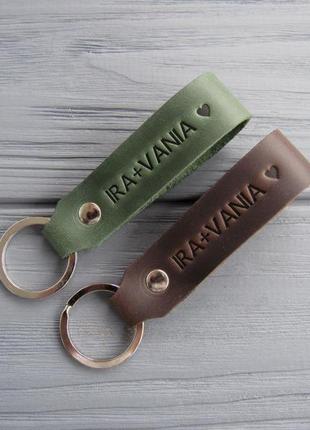 Набір брелків з індивідуальним тисненням, брелки для закоханих4 фото