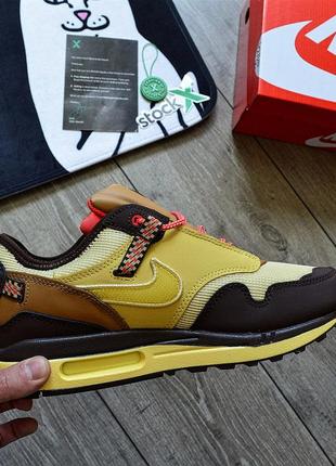 Топовые кроссовки nike air max 1 travis scott cactus jack baroque brown2 фото