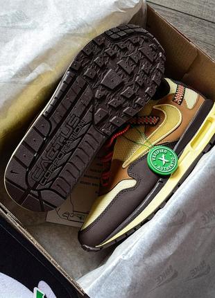 Топовые кроссовки nike air max 1 travis scott cactus jack baroque brown8 фото