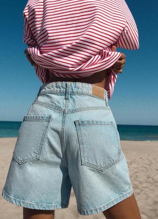 Джинсовые шорты бермуды zara s 36 m 383 фото