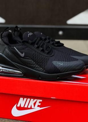 Кроссовки черные сетка, текстиль, nike air max 270 black3 фото