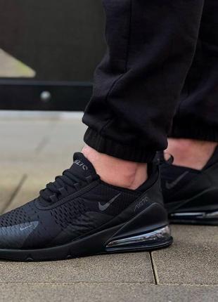 Кроссовки черные сетка, текстиль, nike air max 270 black1 фото