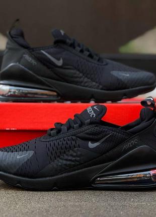 Кросівки чорні сітка, текстиль, nike air max 270 black9 фото