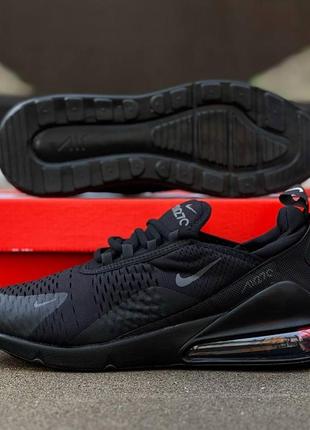 Кросівки чорні сітка, текстиль, nike air max 270 black8 фото