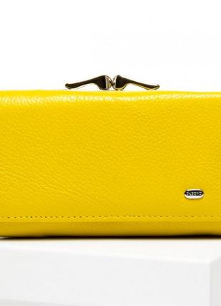 Жіночий шкіряний гаманець dr.bond classic ws-10 жовтий