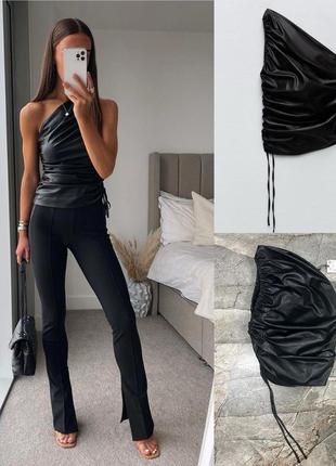 Топ еко шкіра zara