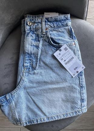 Шорты джинсовые бермуды zara