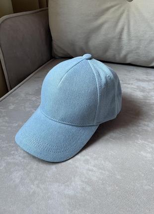 Кепка бейсболка джинс джинсовая однотонная голубая