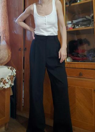 Широкі штани палаццо зі зборочками zara